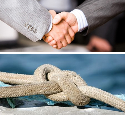 handshake and knots